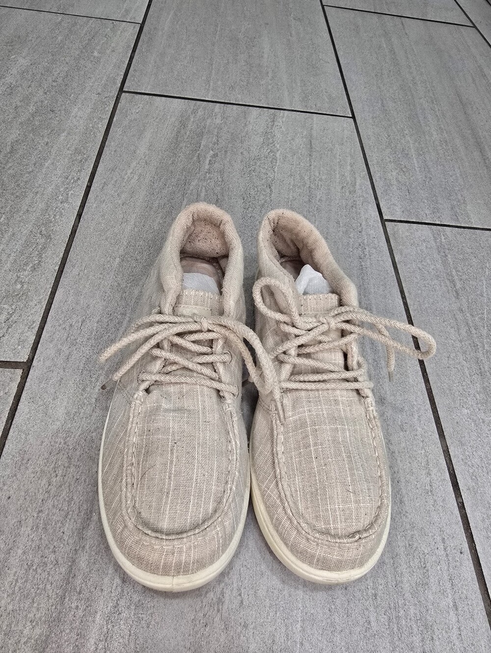 Roxy Cream Canvas Sneakers Women’s 7.5 Casual Lace Up Shoes Neutral